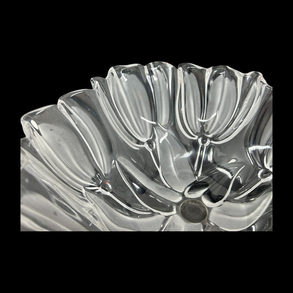 Mikasa Tulips Satin Footed Pedestal Bowl 12" Tulip Shaped Clear Frosted Germany - Picture 2 of 11
